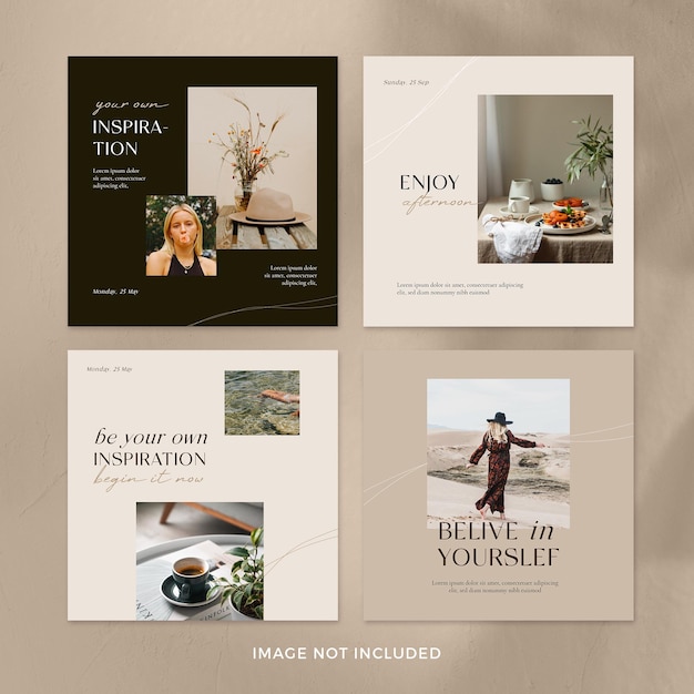 inspirational quotes instagram post banners set 