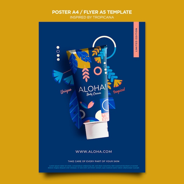 Free PSD inspired by tropicana poster template