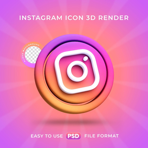 Instagram Logo Icon Isolated 3d Render Illustration