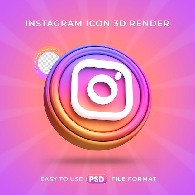 Instagram Logo Icon Isolated 3d Render Illustration