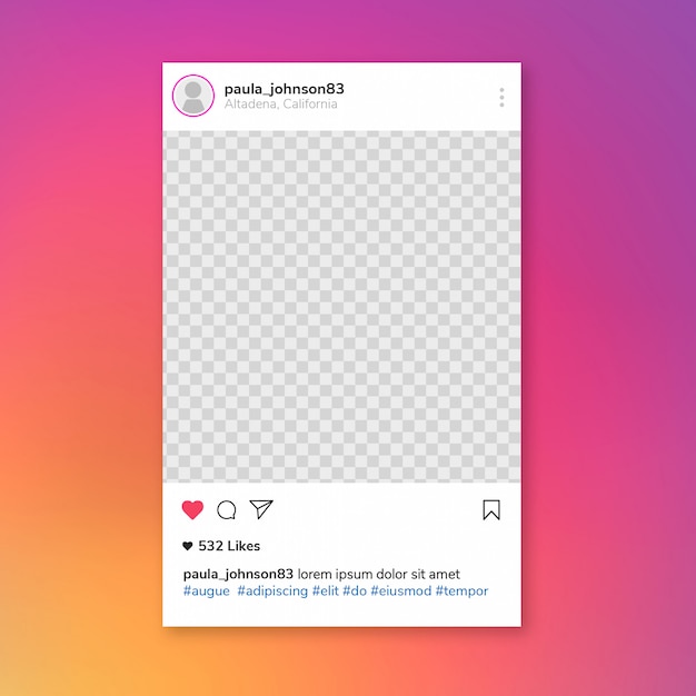 Free PSD instagram post template