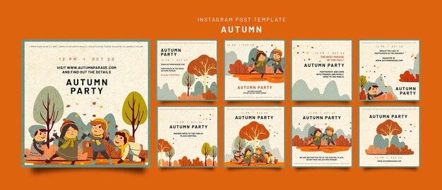 Instagram posts collection for autumn celebration