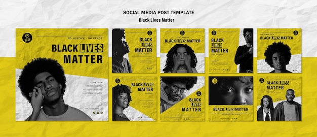 Free PSD instagram posts collection for black lives matter