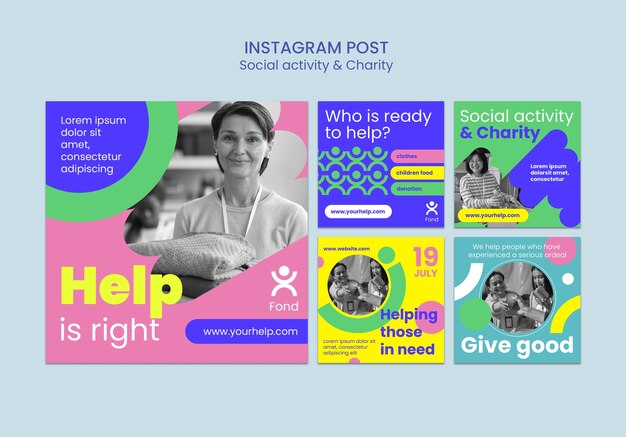 Instagram posts collection for charity and philanthropy