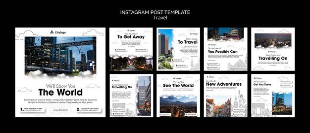 Instagram posts collection for city traveling