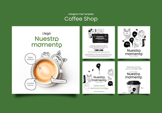 Free PSD instagram posts collection for coffee shop