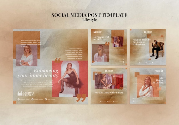 Free PSD instagram posts collection for fashion style and trends