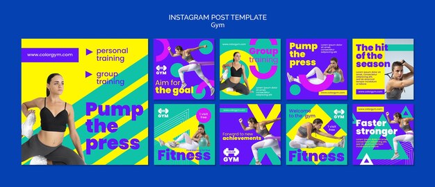 Instagram posts collection for gym and fitness