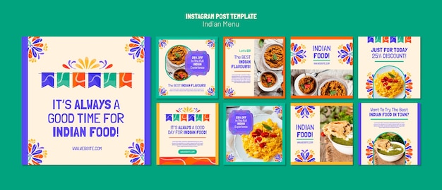 Instagram posts collection for indian food restaurant