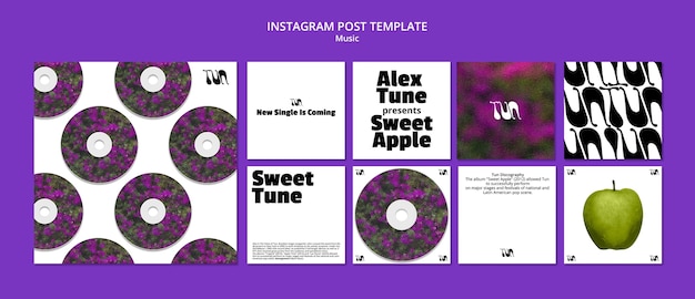 Free PSD instagram posts collection for music event