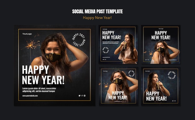 Instagram posts collection for new year celebration