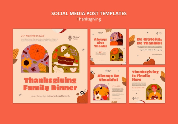 Instagram posts collection for thanksgiving celebration