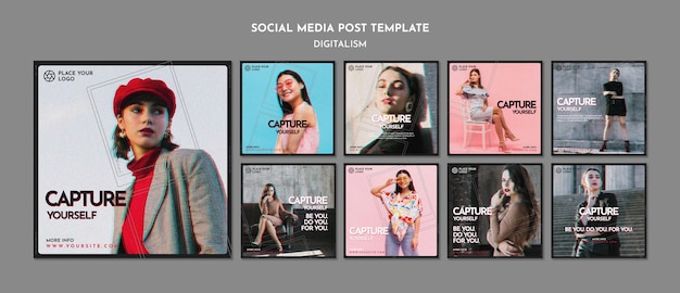 Instagram posts pack for capture yourself theme