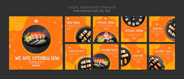 Instagram social media post collection for sushi restaurant