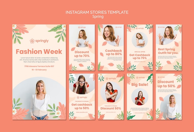 Instagram stories collection for spring fashion week