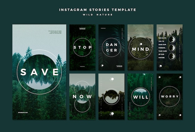 Free PSD instagram stories collection for wild nature