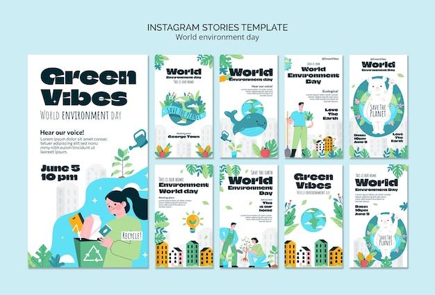 Instagram stories collection for world environment day celebration