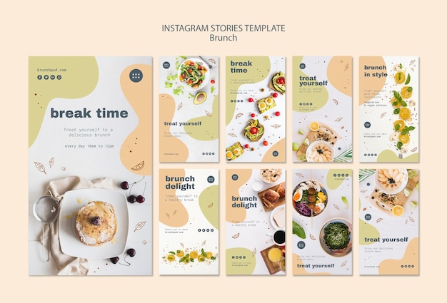 Free PSD instagram stories template for brunch