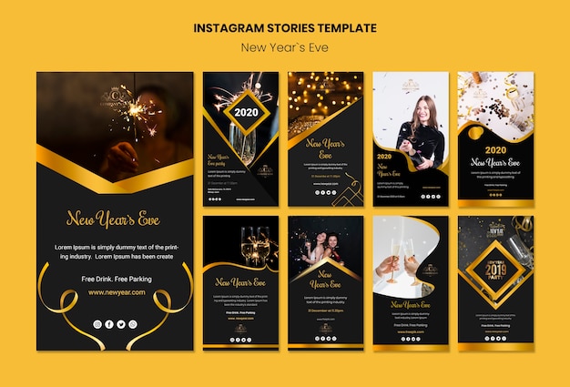 Free PSD instagram stories template for new year eve