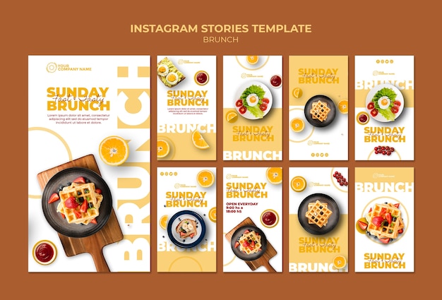 Free PSD instagram stories template with brunch theme