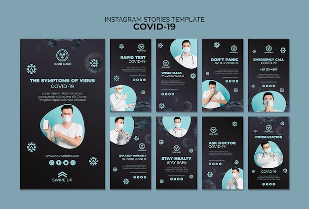 Free PSD instagram stories template with covid 19