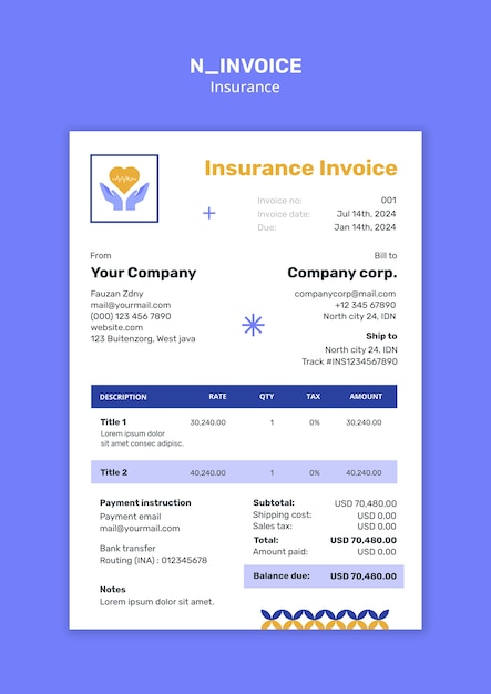 Free PSD insurance template design