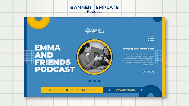 Free PSD interesting podcast banner template