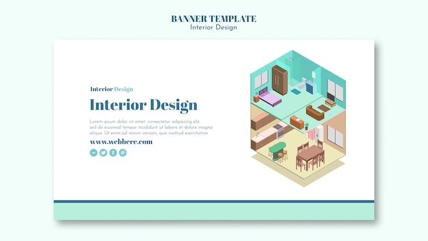 Interior design banner template