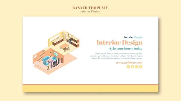 Interior design banner template