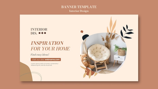 Interior design banner template