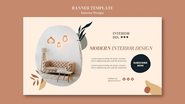 Interior design banner template