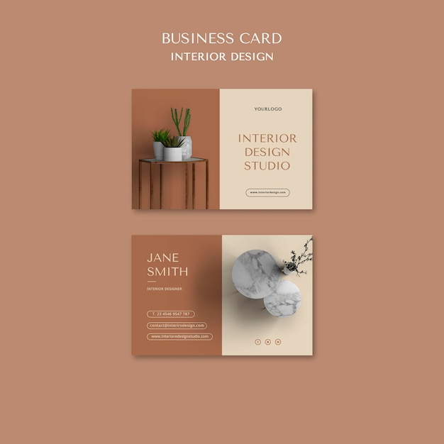 Interior design business card template