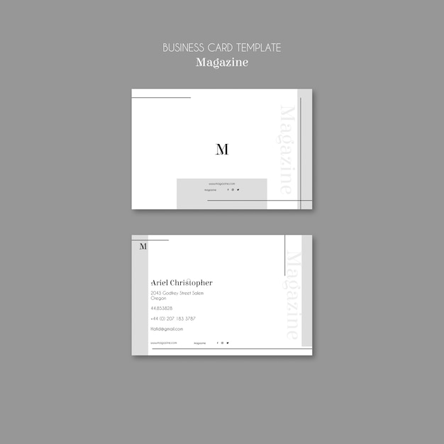 Free PSD interior design magazine horizontal business card template