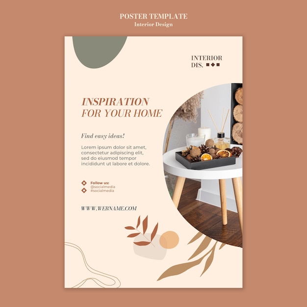 Interior design poster template