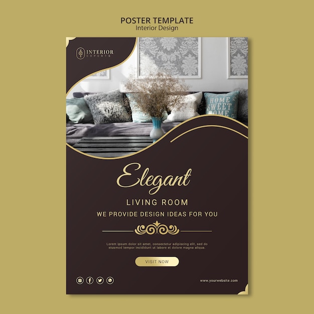 Free PSD interior design poster theme