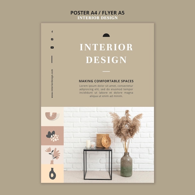 Free PSD interior design print template