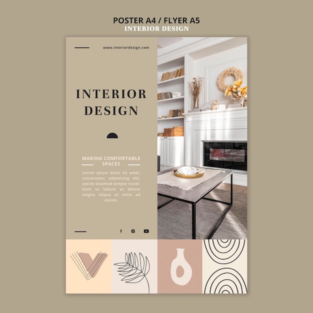 Free PSD interior design print template