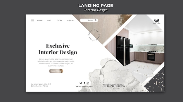 Interior design template landing page