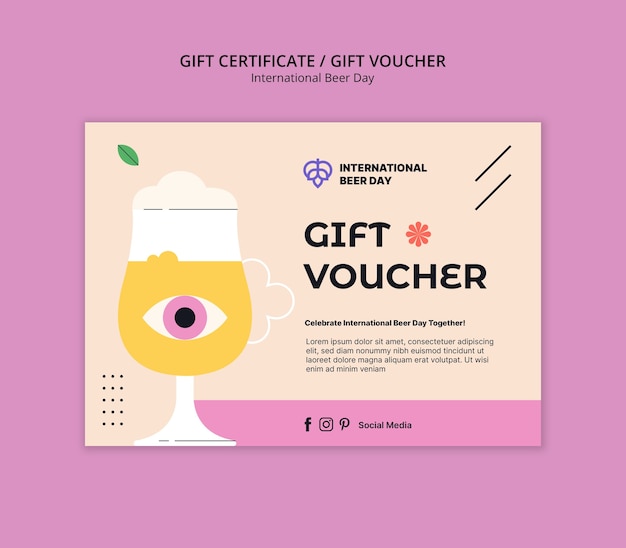 International beer day celebration card template