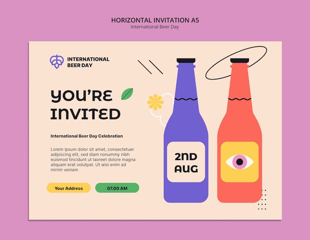 Free PSD international beer day celebration template