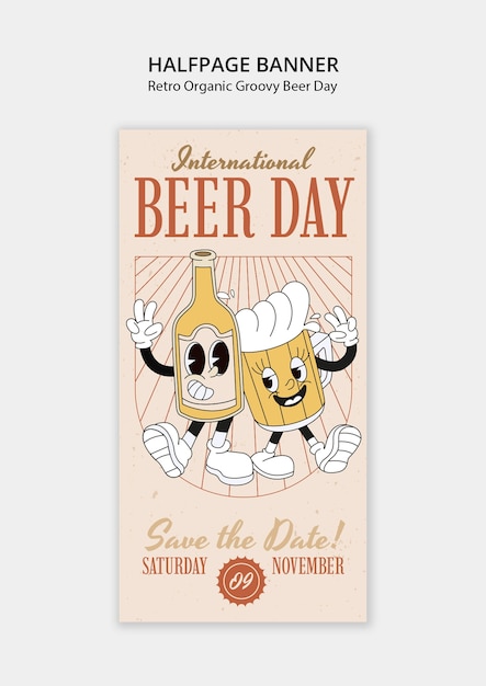 Free PSD international beer day celebration template