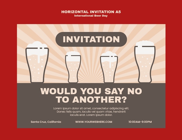 Free PSD international beer day celebration template