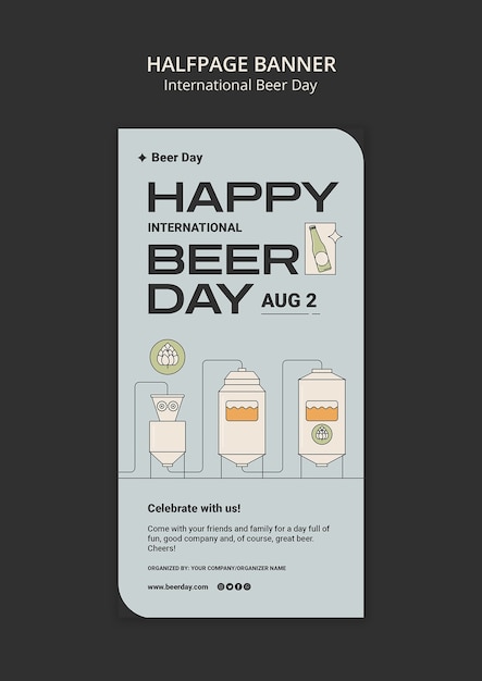 Free PSD international beer day celebration template