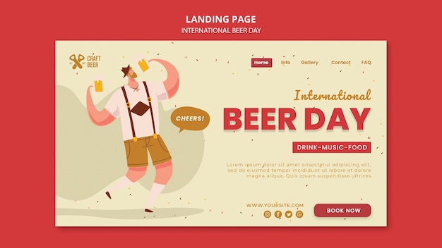 Free PSD international beer day landing page template