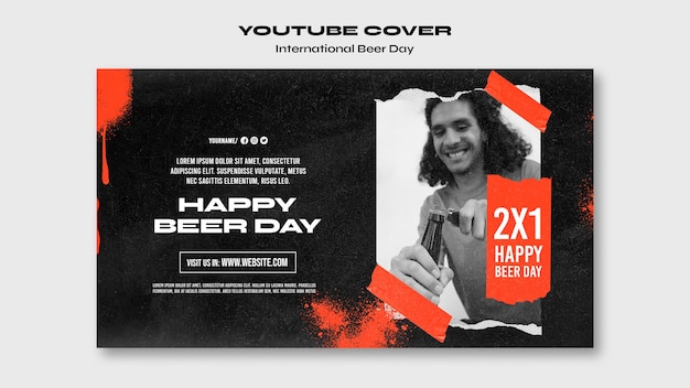 Free PSD international beer day template design