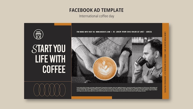 Free PSD international coffee day facebook template