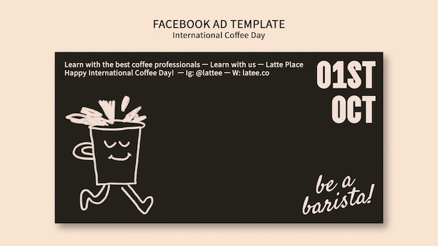 Free PSD international coffee day facebook template