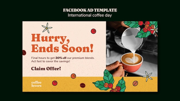 Free PSD international coffee day facebook template