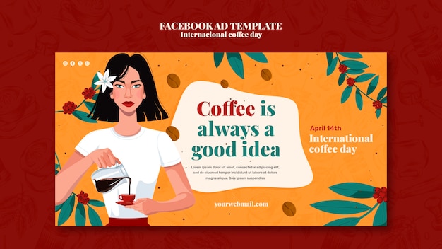 Free PSD international coffee day facebook template