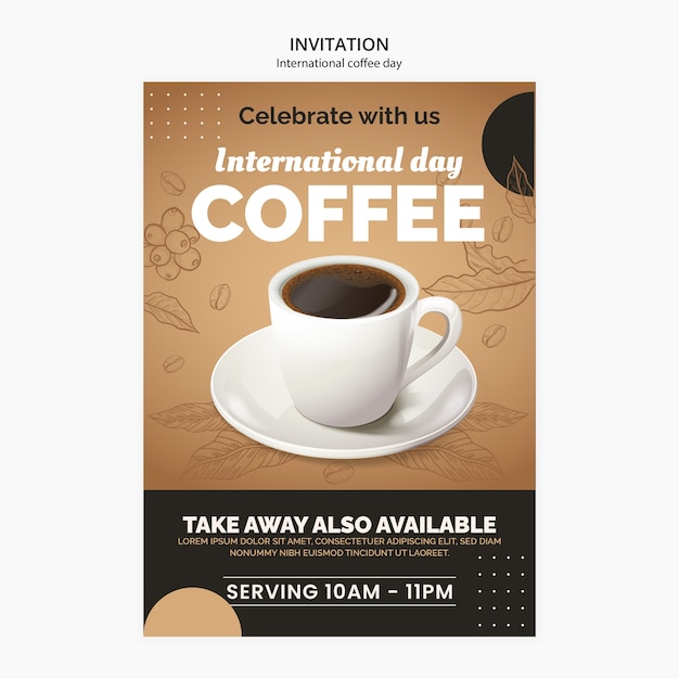 International coffee day invitation template